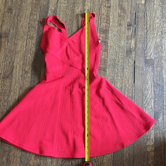 Guess Scarlet Red Sleeveless Bandage Fit and Flare Dress - Picture 6 of 8